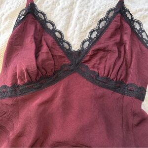 Wild Fable Maroon Cami with Black Lace